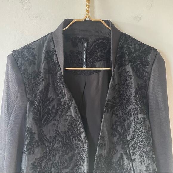 W118 by Walter Baker Black Jacquard Brocade Cropped Jacket M - Picture 2 of 11